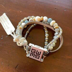 Sparkly multi beaded bracelet with magnetic clasp- GOOD WORKS BRAND
